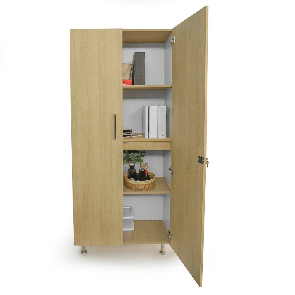 Tall And Wide Cabinet in Brown and White Color. Picture 4