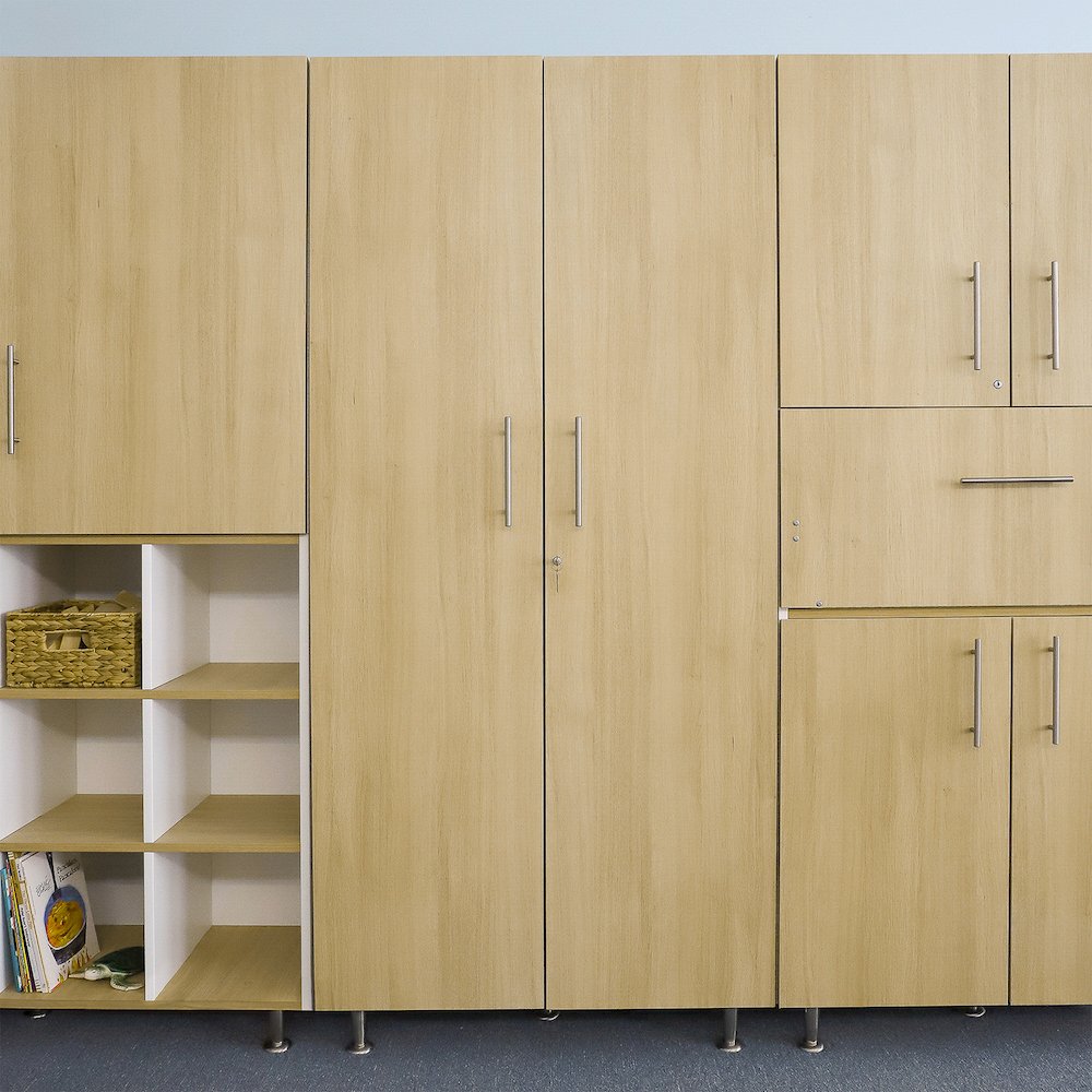 Tall And Wide Cabinet in Brown and White Color. Picture 6