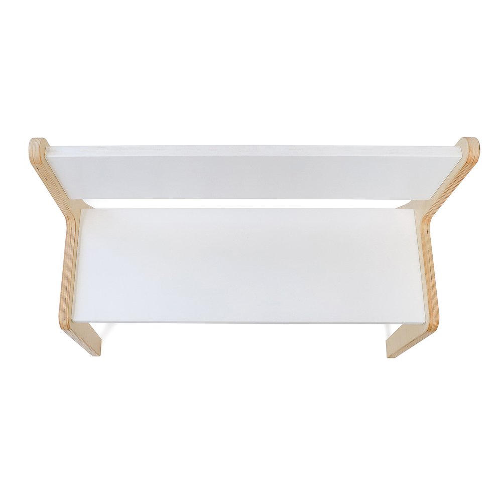 Whitney Plus 12H White Bench in Natural UV and White Color. Picture 2