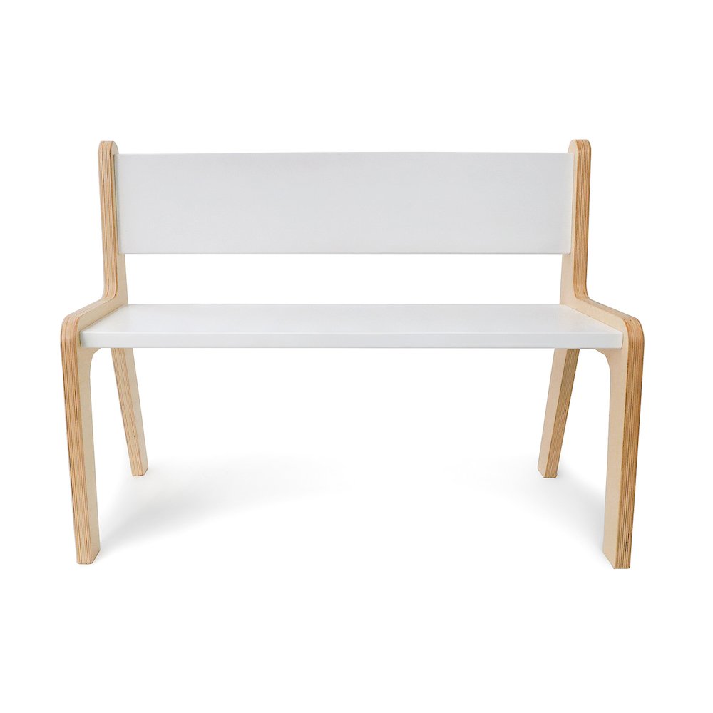Whitney Plus 14H White Bench in Natural UV and White Color. Picture 1