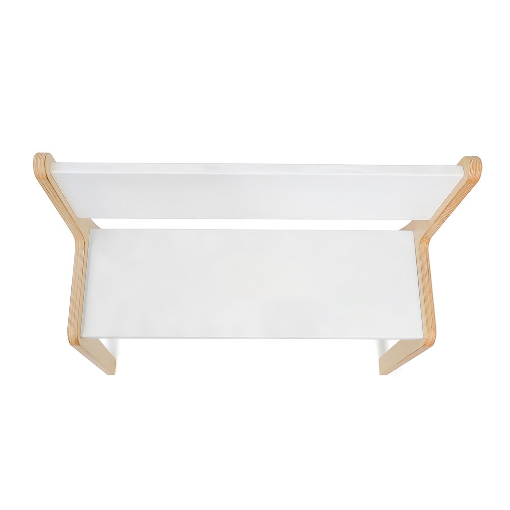Whitney Plus 14H White Bench in Natural UV and White Color. Picture 2