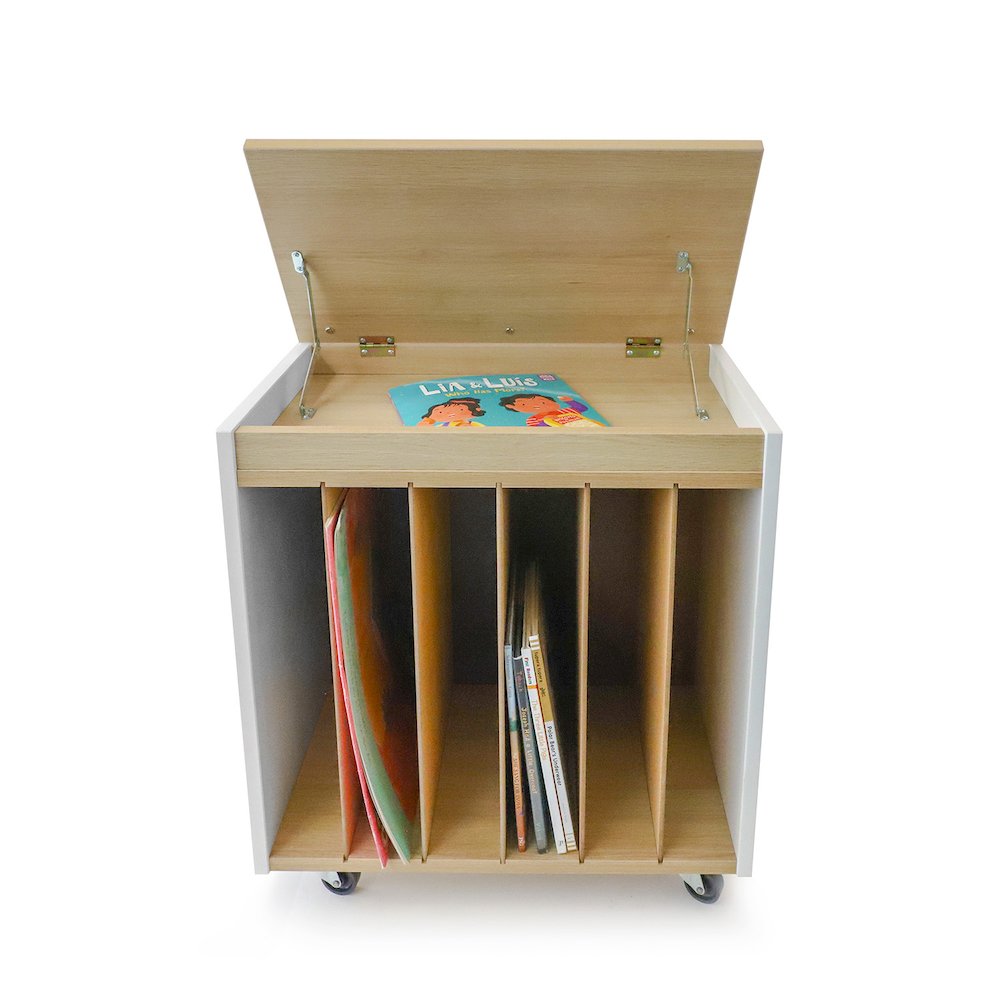 Mobile Big Book Holder in Brown and White Color. Picture 1