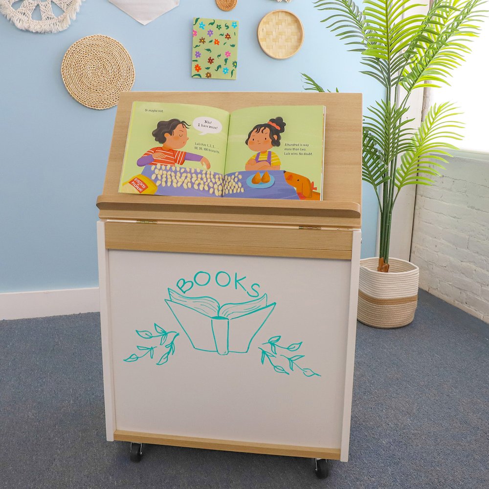 Mobile Big Book Holder in Brown and White Color. Picture 3