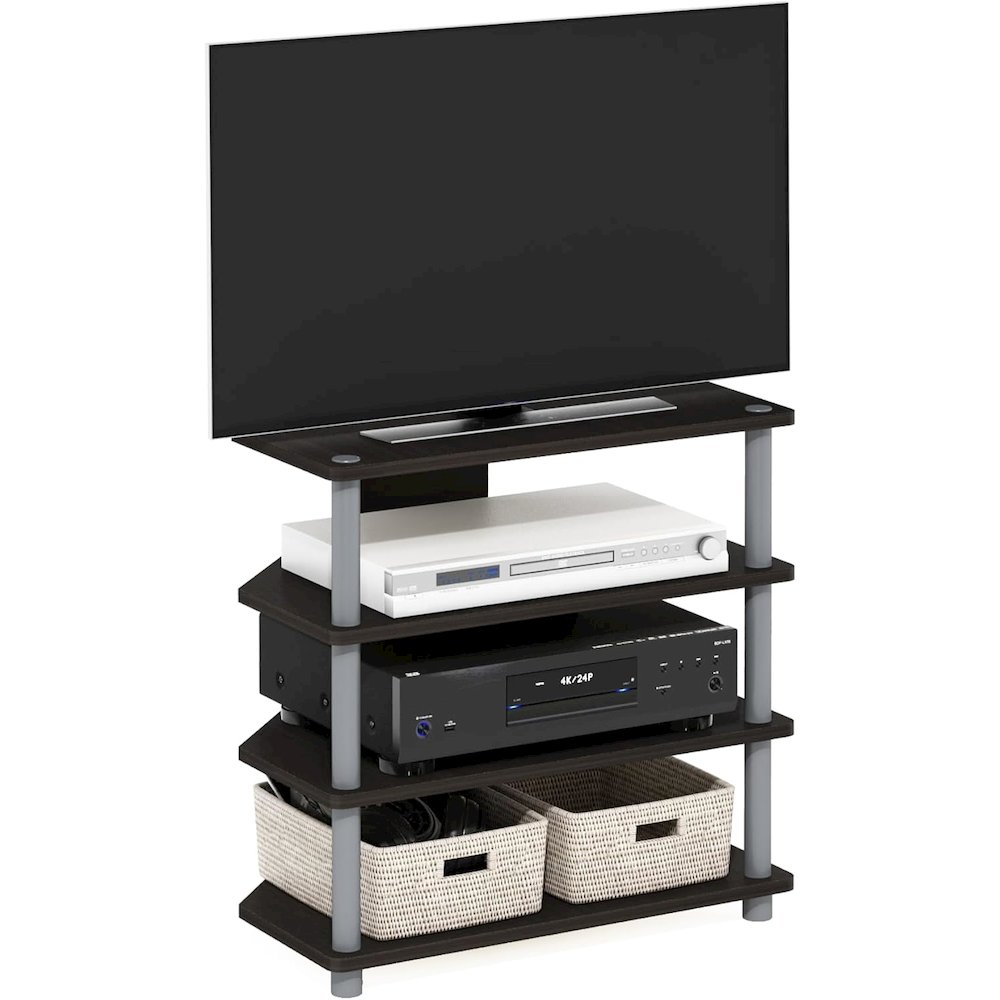 Turn-N-Tube Easy Assembly 4-Tier Petite TV Stand, Espresso. Picture 4