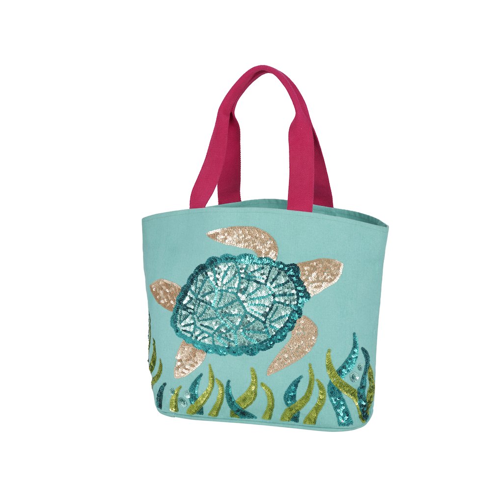 Handbags & Crossbody Sequin Sea Turtle, Turquoise. Picture 3