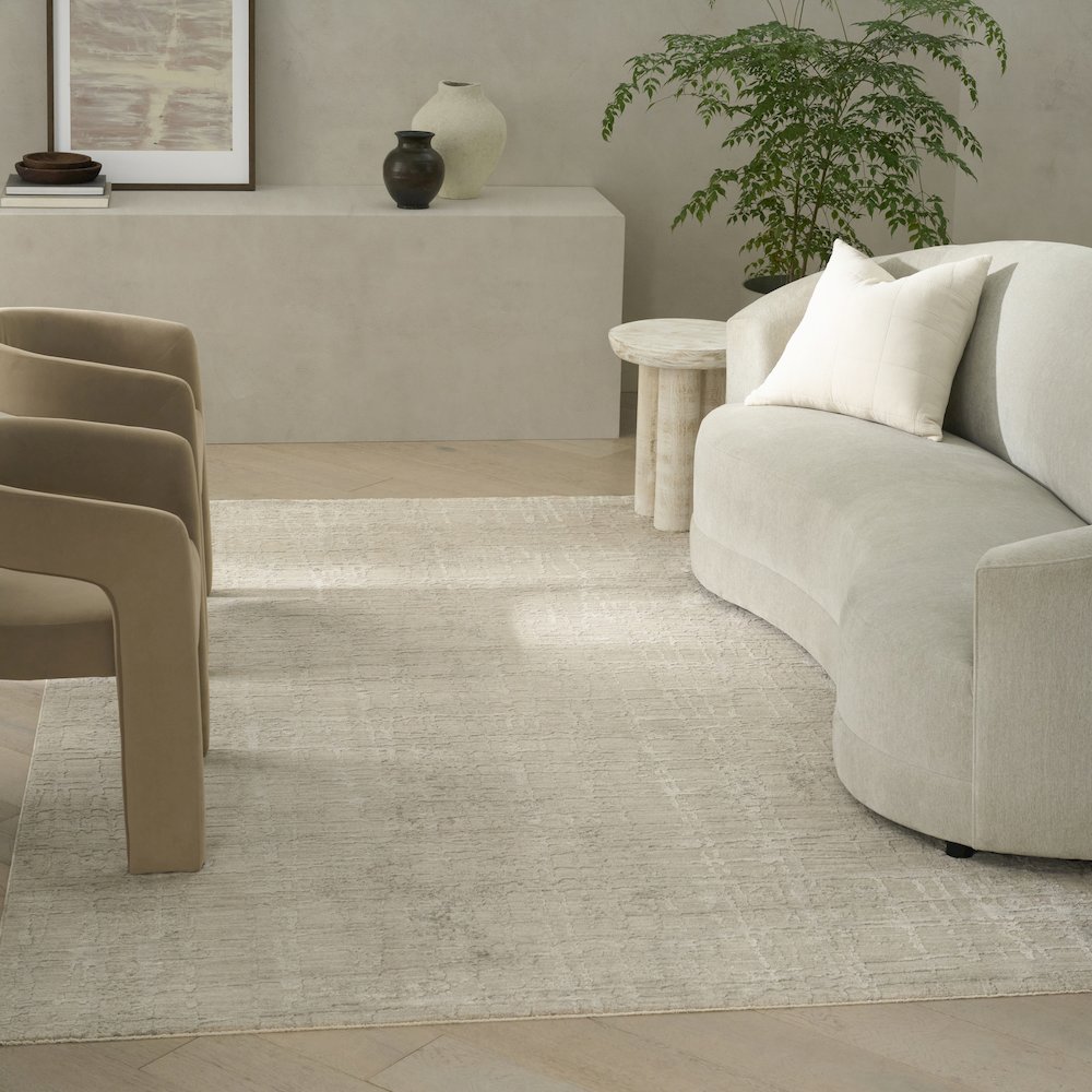 Latitude Area Rug, Ivory Beige, 9' x 12'. Picture 2