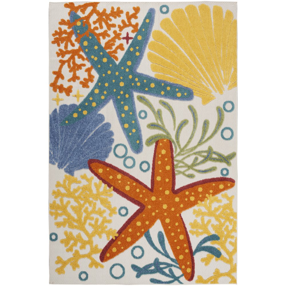Coastal, Nautical & Beach Rectangle Area Rug, 6' x 9'. Picture 1