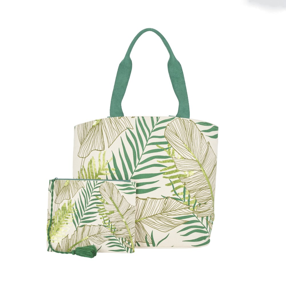 Handbags & Crossbody Palm Leaf, Green. Picture 2