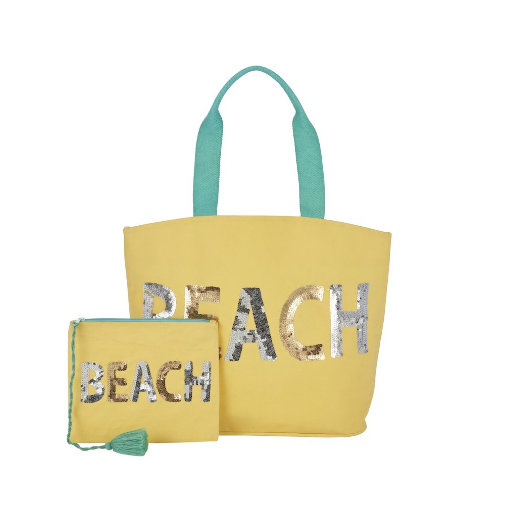 Handbags & Crossbody Sequin Beach, Yellow. Picture 2