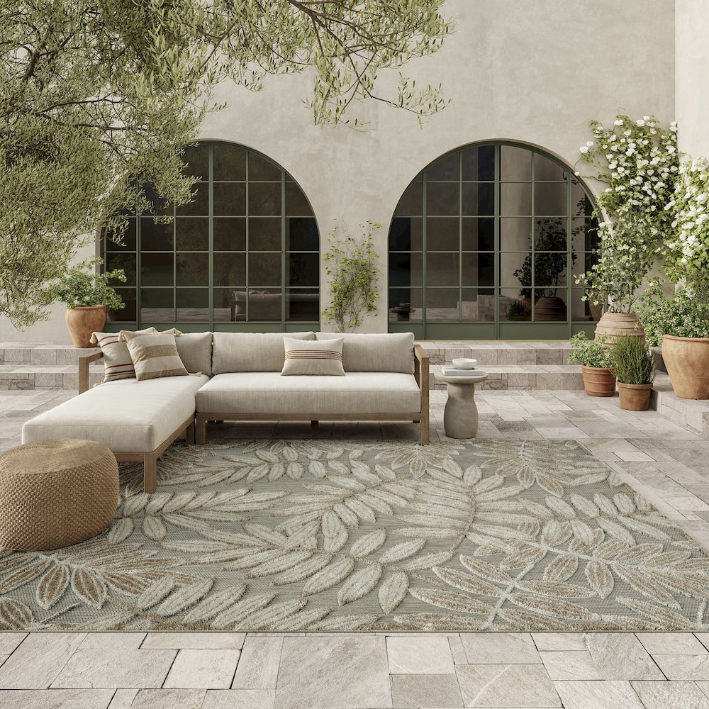 ALH18 Aloha Natural Area Rug- 9'6" x 13'. Picture 8