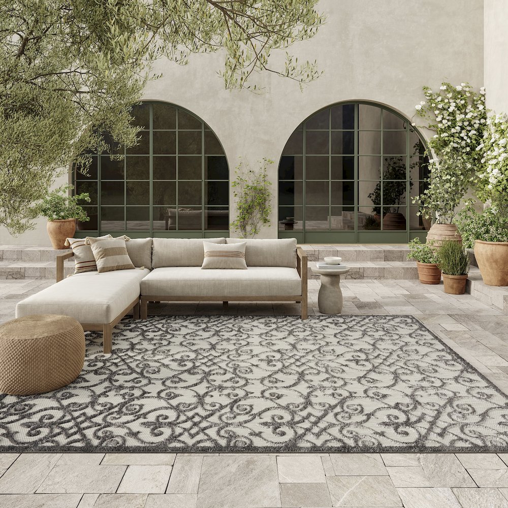 ALH21 Aloha Grey/Charcoal Area Rug- 7'10" x 10'6". Picture 8