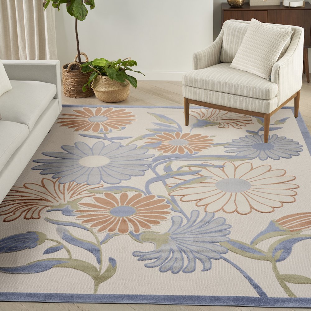 Aloha 7'10" x 10'6" Beige Multicolor Contemporary Rug. Picture 11