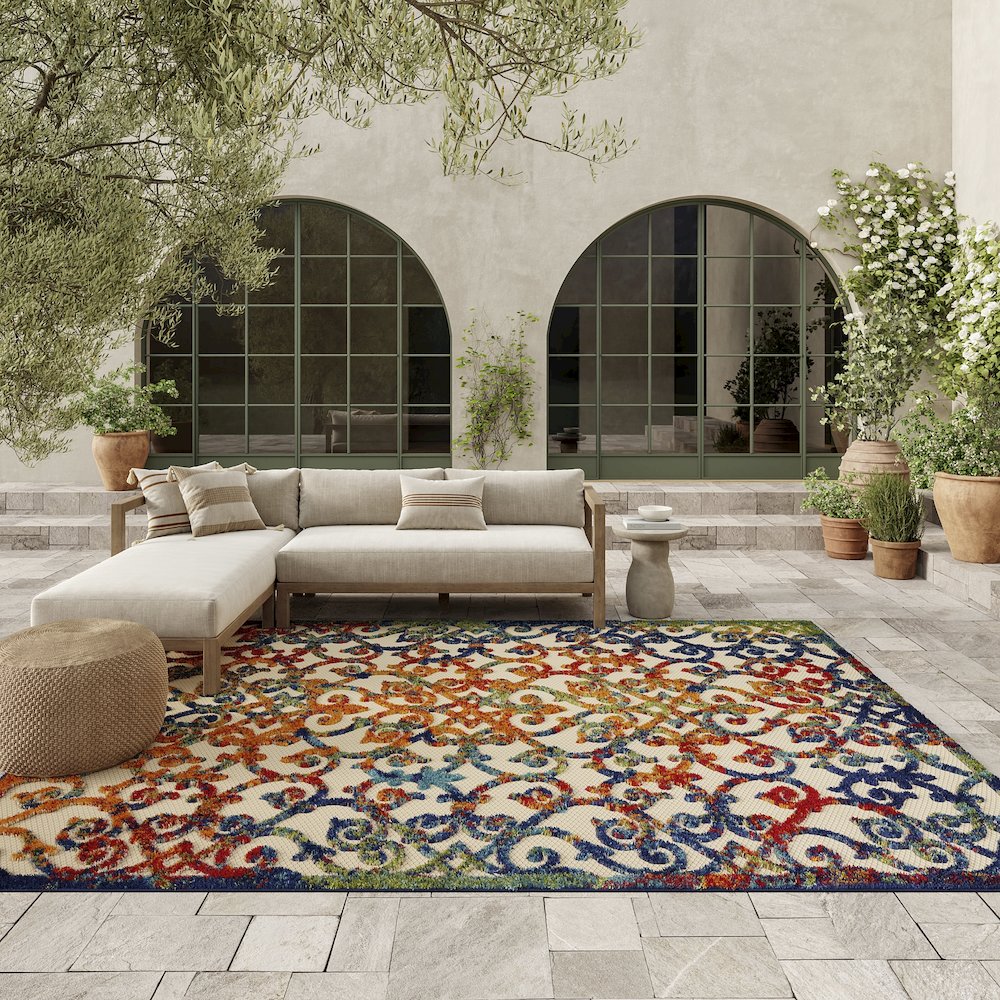 Aloha Area Rug, Multicolor, 7' x 10'. Picture 8