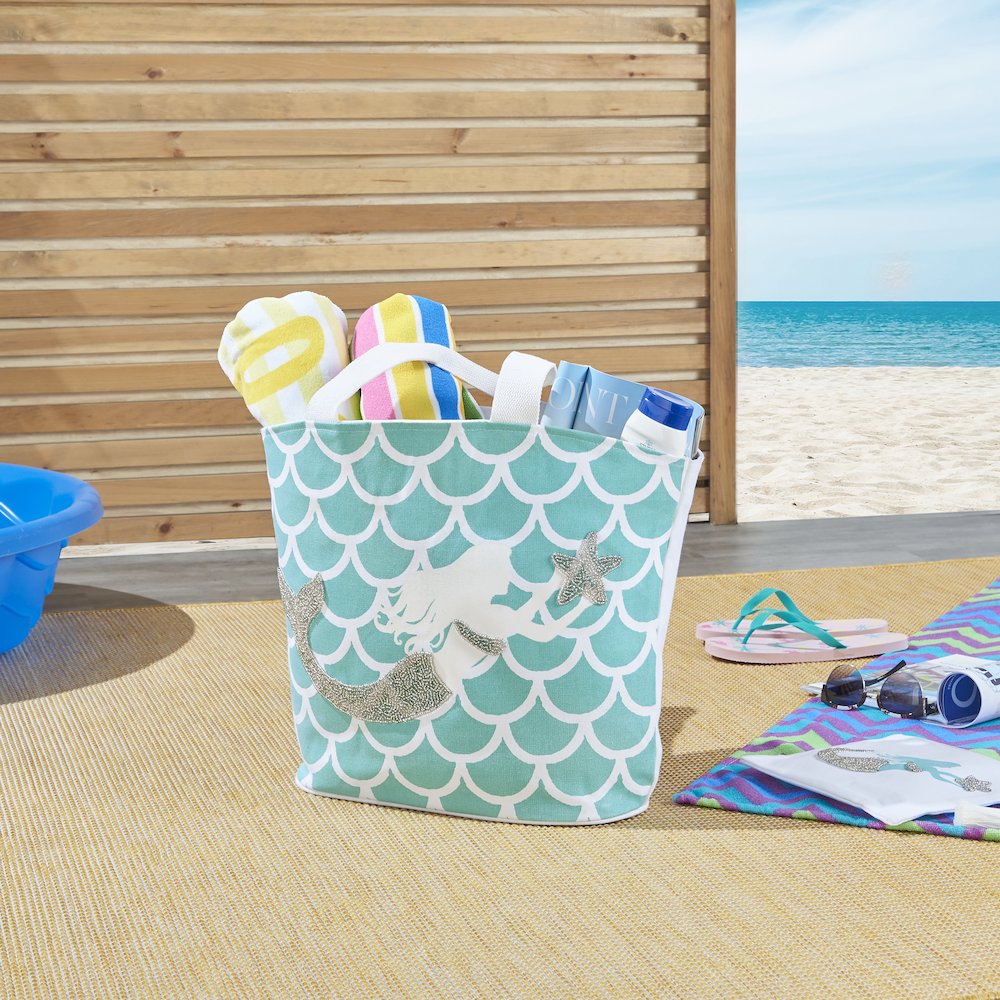 Handbags & Crossbody Mermaid Beach Tote Bag, Ocean. Picture 7
