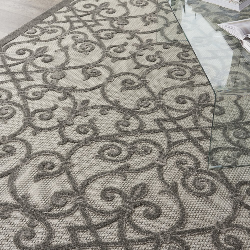 ALH21 Aloha Grey/Charcoal Area Rug- 7'10" x 10'6". Picture 9