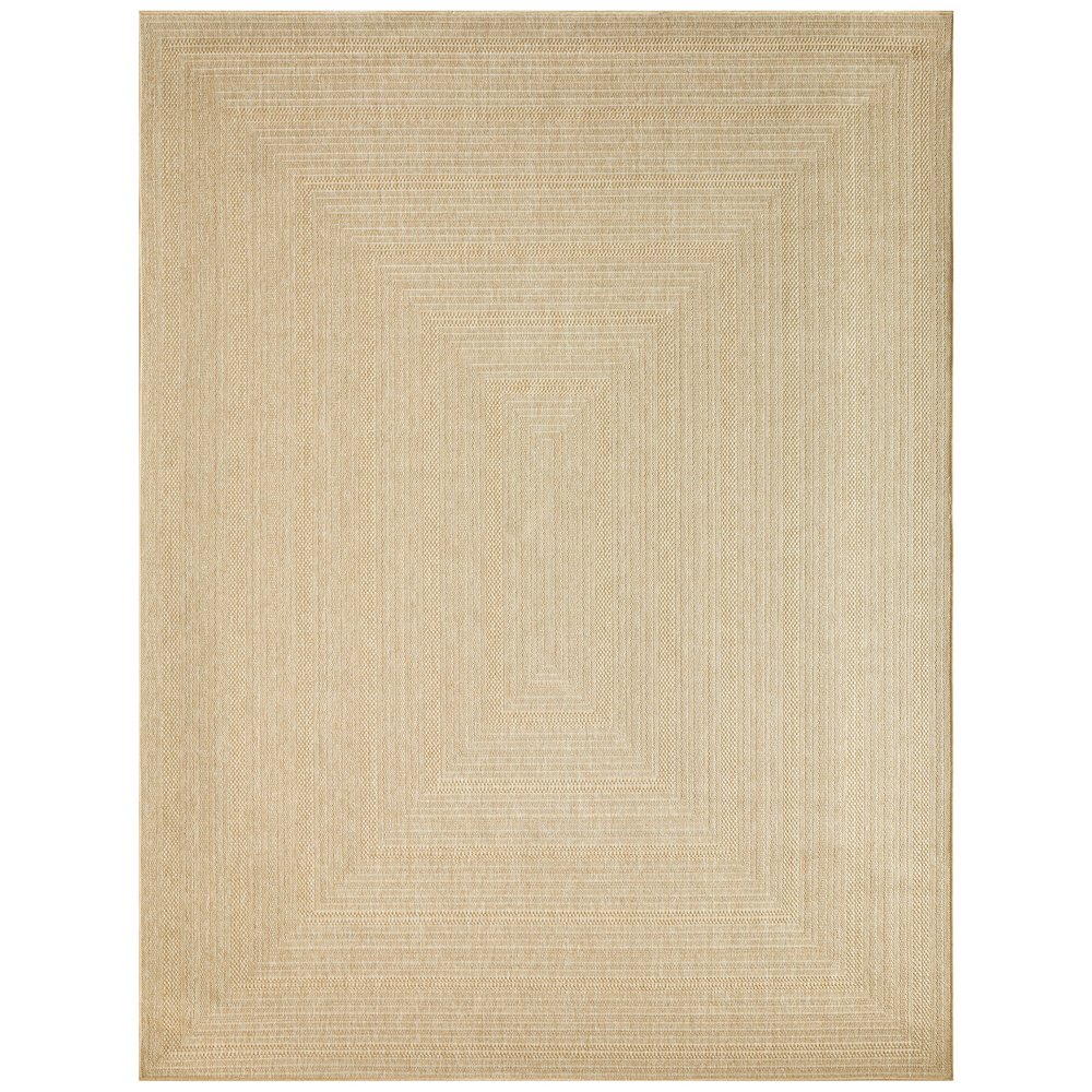 Tulum 9' x 12' Taupe Ivory Outdoor Rug. Picture 1
