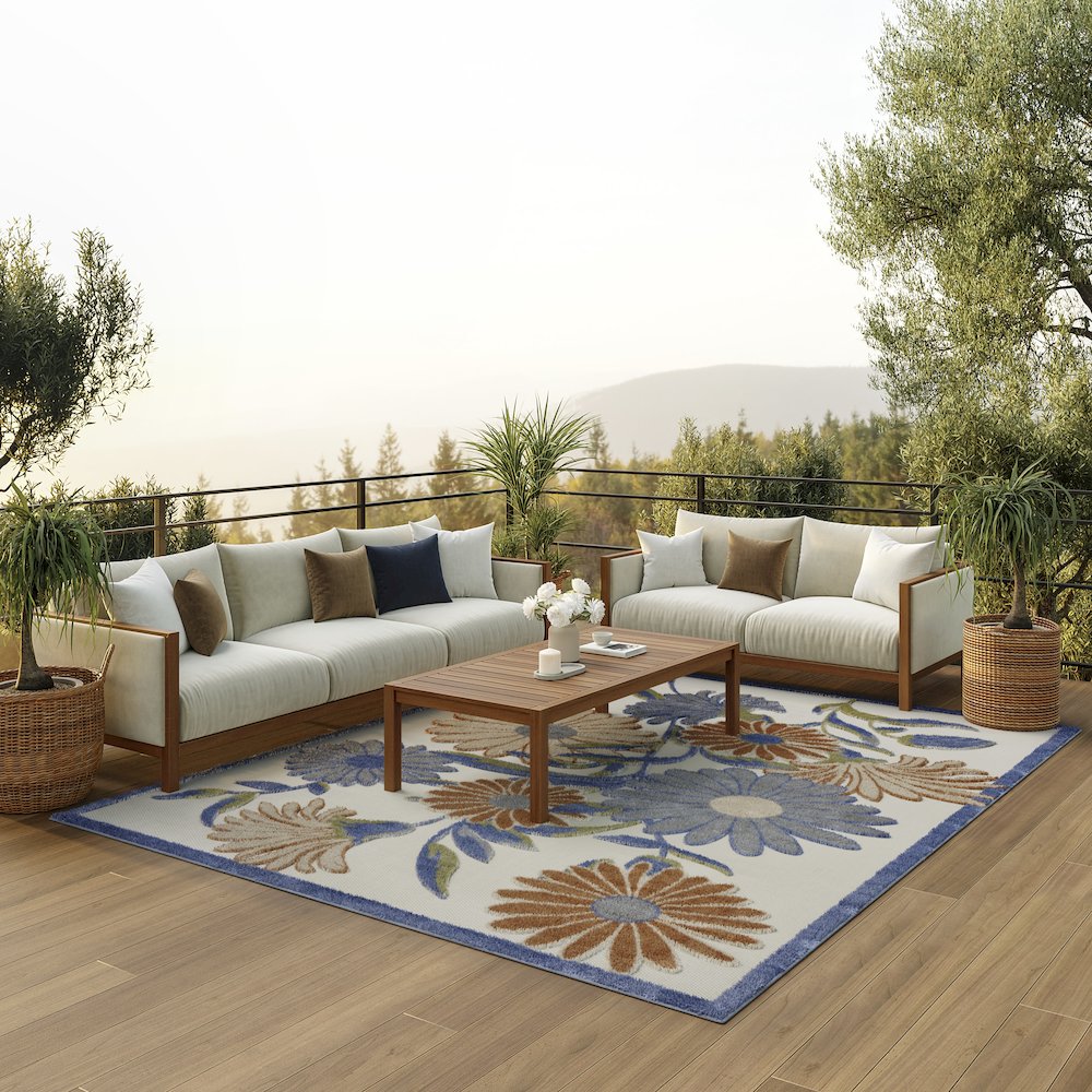 Aloha 9' x 12' Beige Multicolor Contemporary Rug. Picture 8