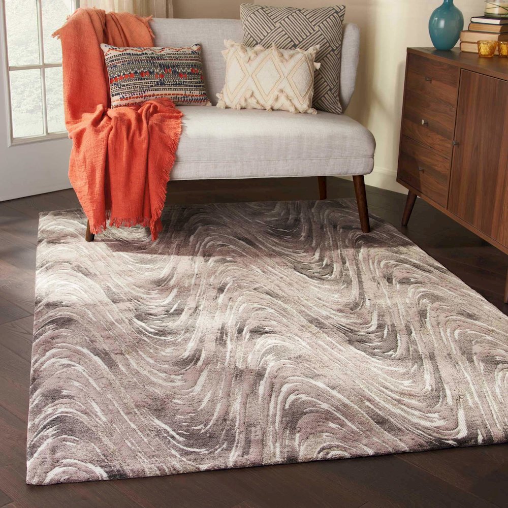 Studio NYC Design "Current" Charcoal Area Rug by Nourison. Picture 2