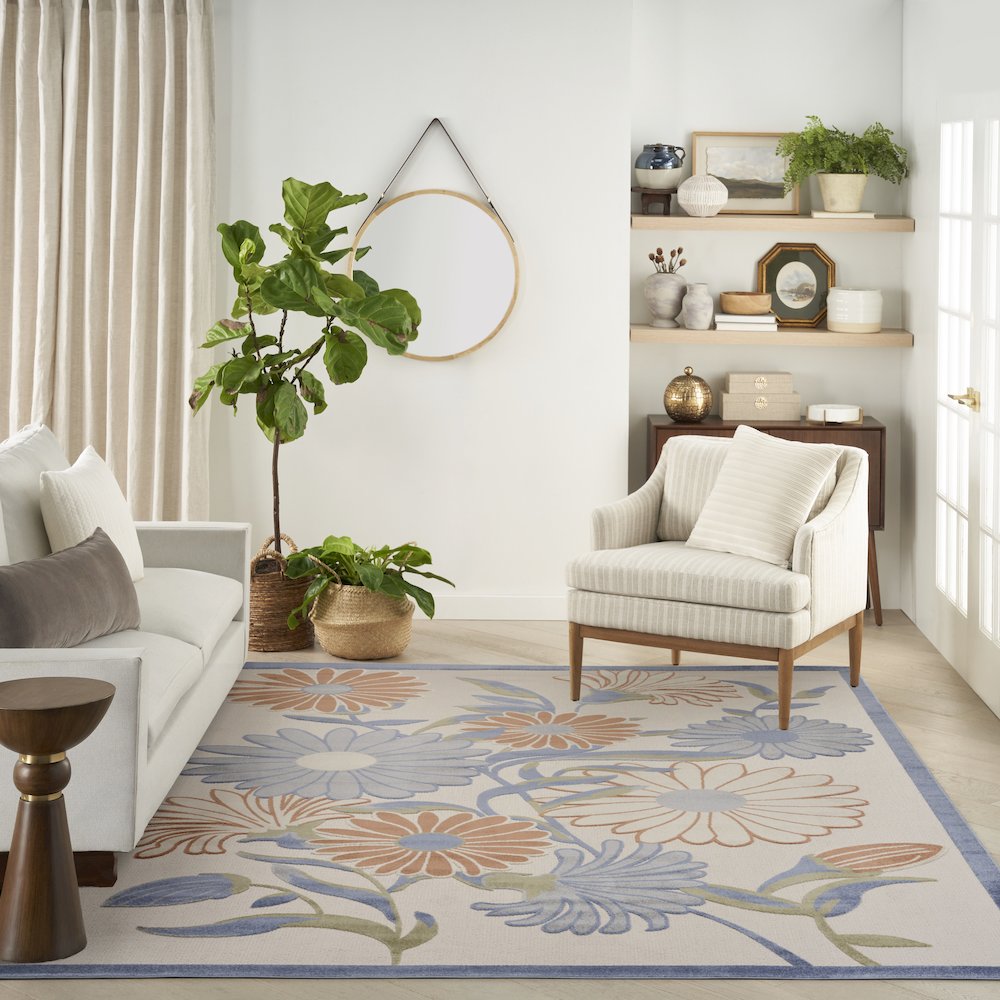 Aloha 7'10" x 10'6" Beige Multicolor Contemporary Rug. Picture 10