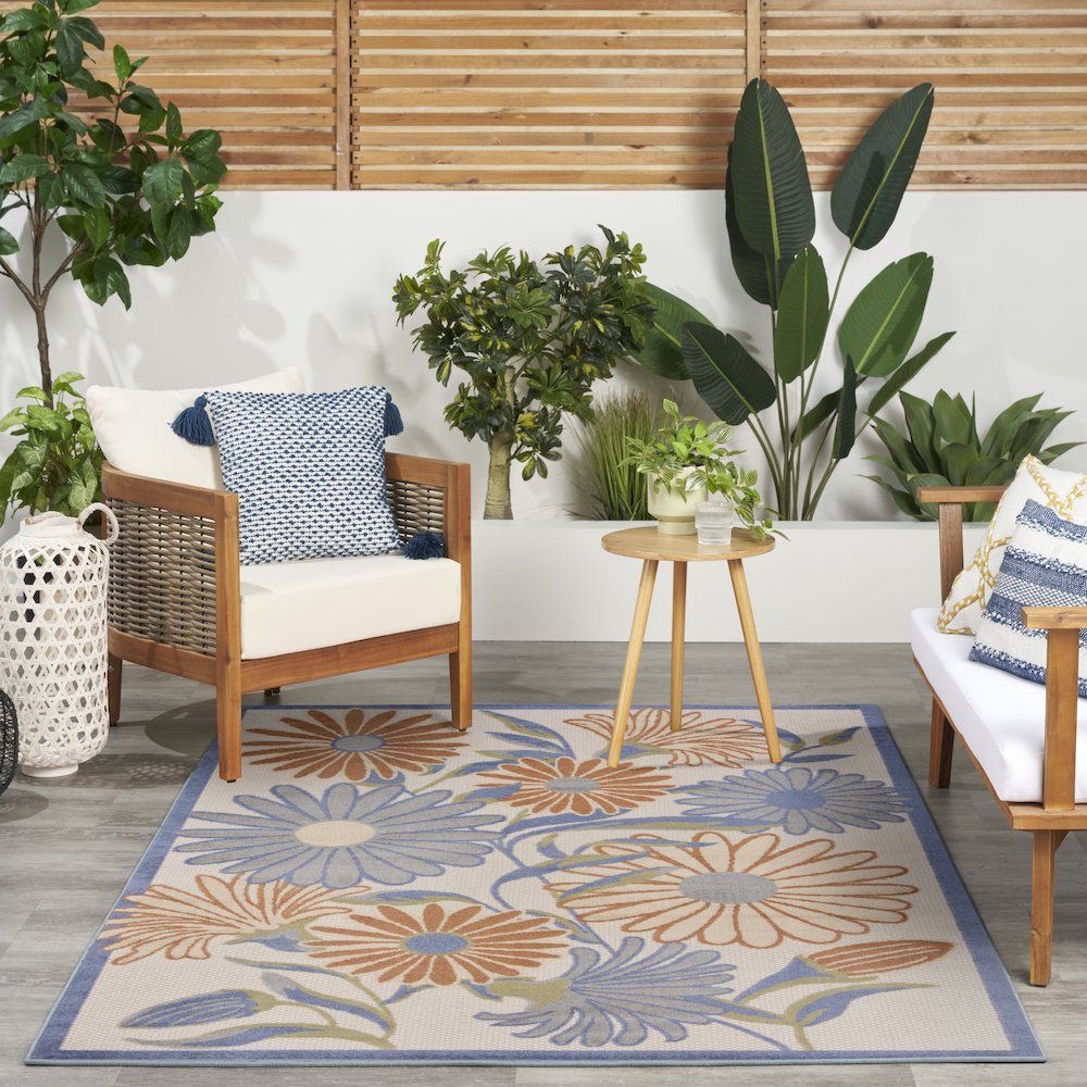 Aloha 3'6" x 5'6" Beige Multicolor Contemporary Rug. Picture 9