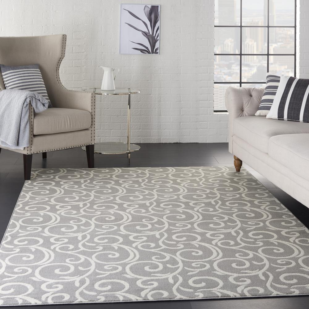 Grafix Area Rug, Grey, 6' x 9'. Picture 6
