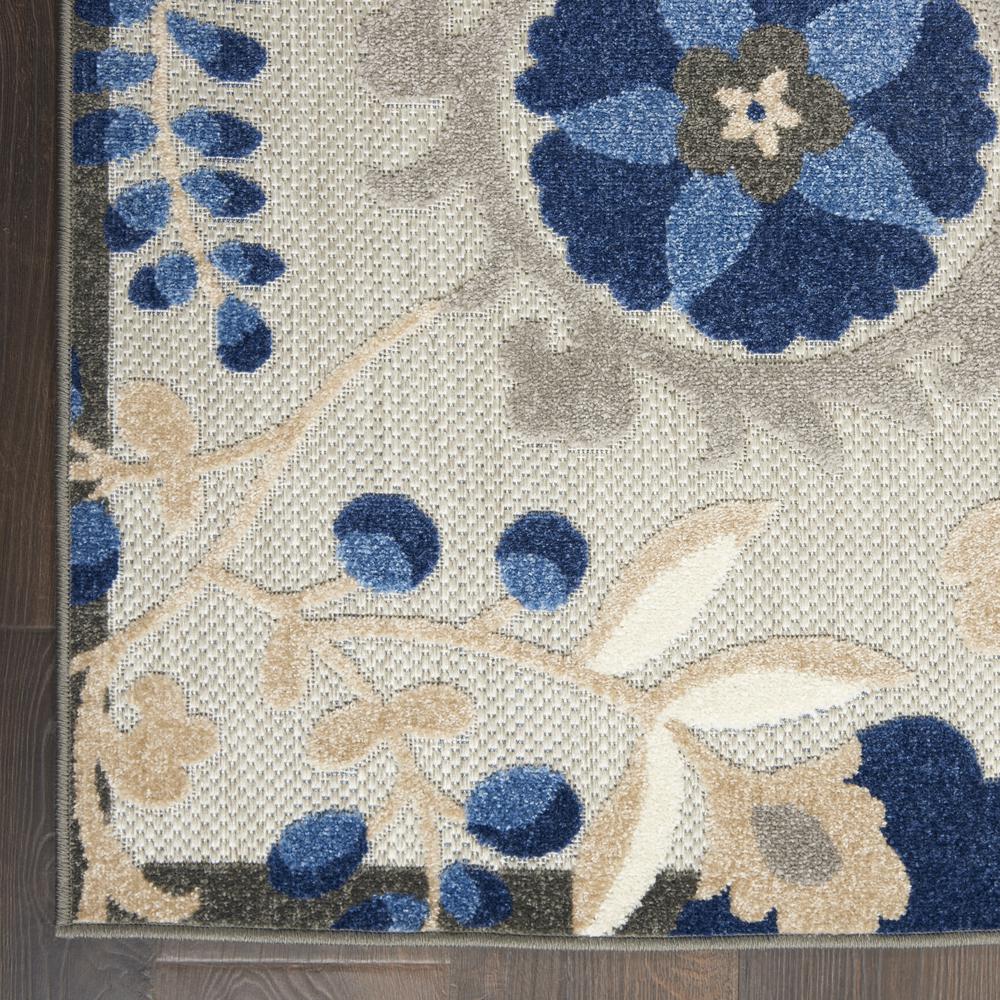 Aloha Area Rug, Natural/Blue, 6' x 9'. Picture 2