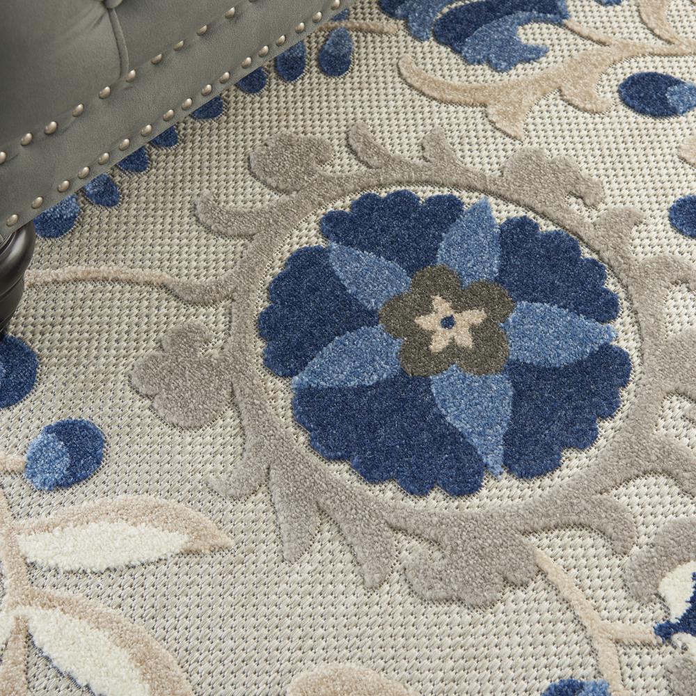 Aloha Area Rug, Natural/Blue, 6' x 9'. Picture 5