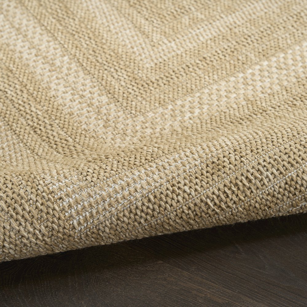 Tulum 9' x 12' Taupe Ivory Outdoor Rug. Picture 3