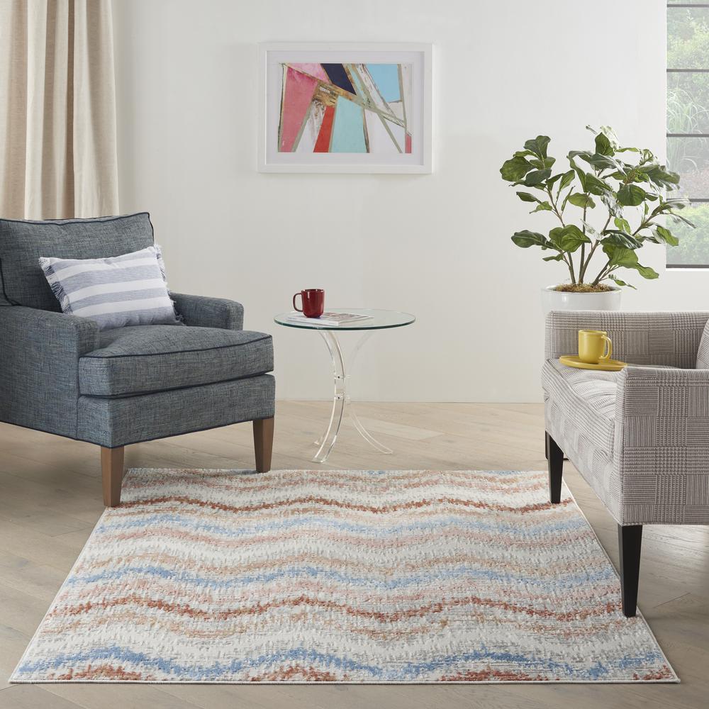 ETN04 Elation Ivory Multicolor Area Rug- 5'3" x 7'3". Picture 8