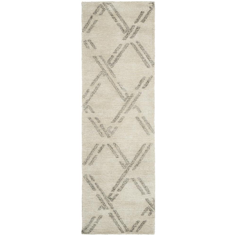 Nourison Venosa Runner Area Rug, Ivory/Grey, 2'3" x 7'6", VSN01. Picture 1