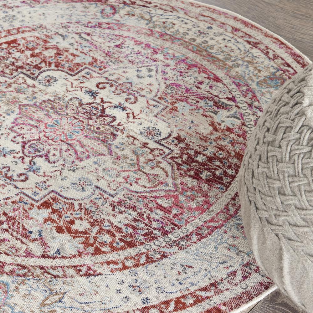 Vintage Round Area Rug, 4' x Round. Picture 9