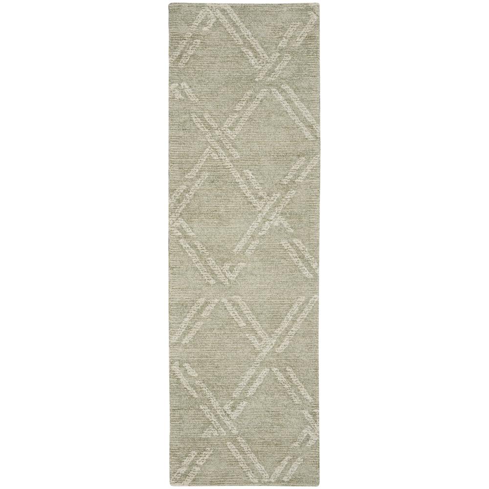 Nourison Venosa Runner Area Rug, Green Ivory, 2'3" x 7'6", VSN01. Picture 1