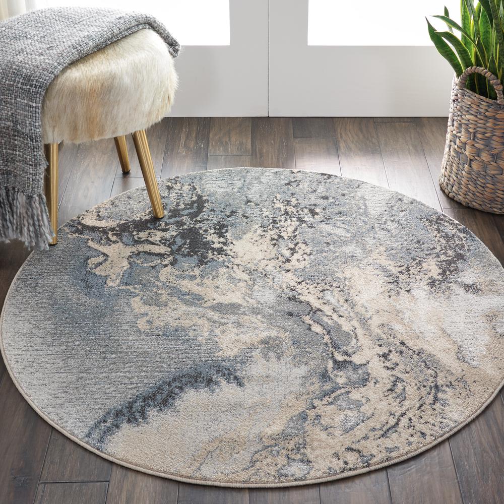 Modern Round Area Rug, 5' x Round. Picture 3