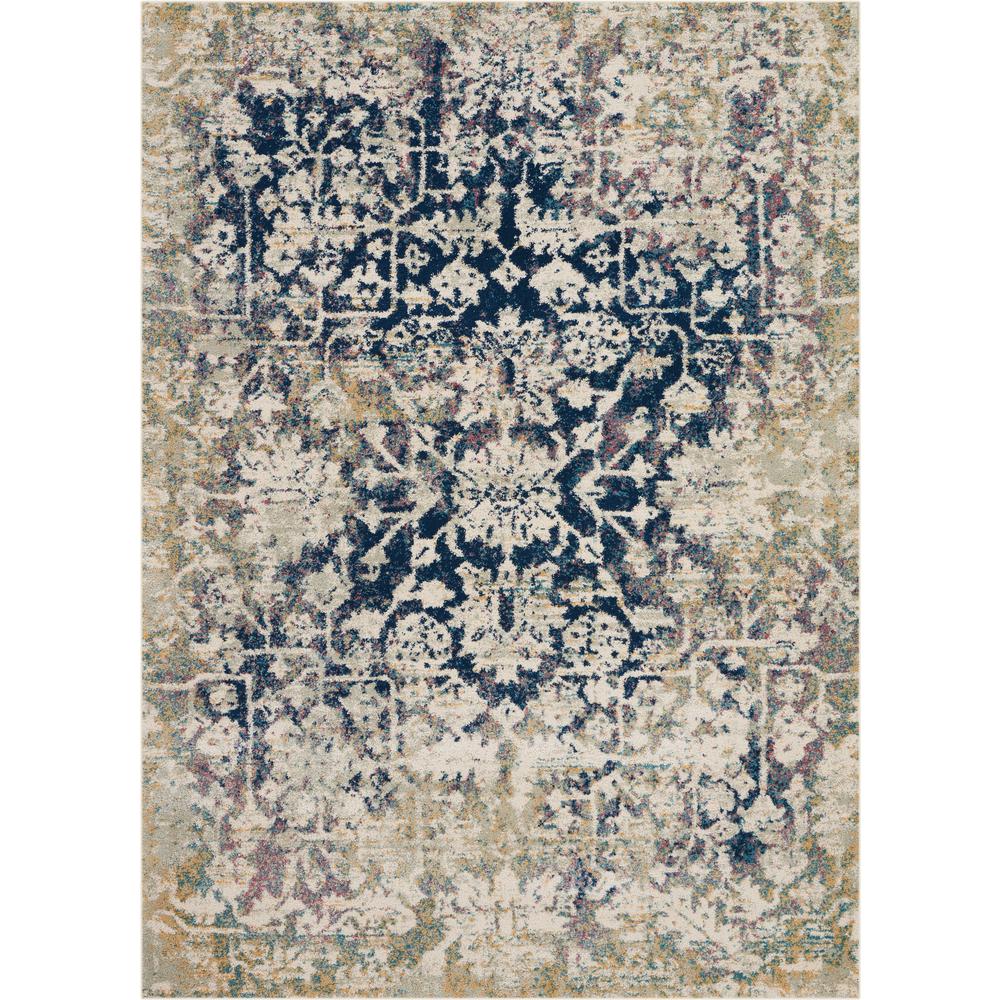 Fusion Area Rug, Cream/Blue, 5'3" x 7'3". Picture 1