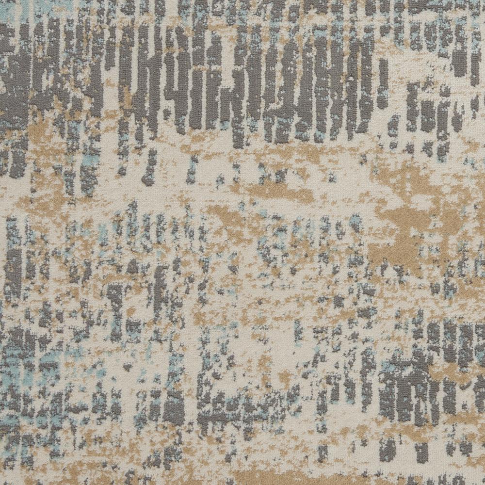 Michael Amini MA90 Uptown Area Rug, Beige/Aqua, 4' x ROUND, UPT03. Picture 6