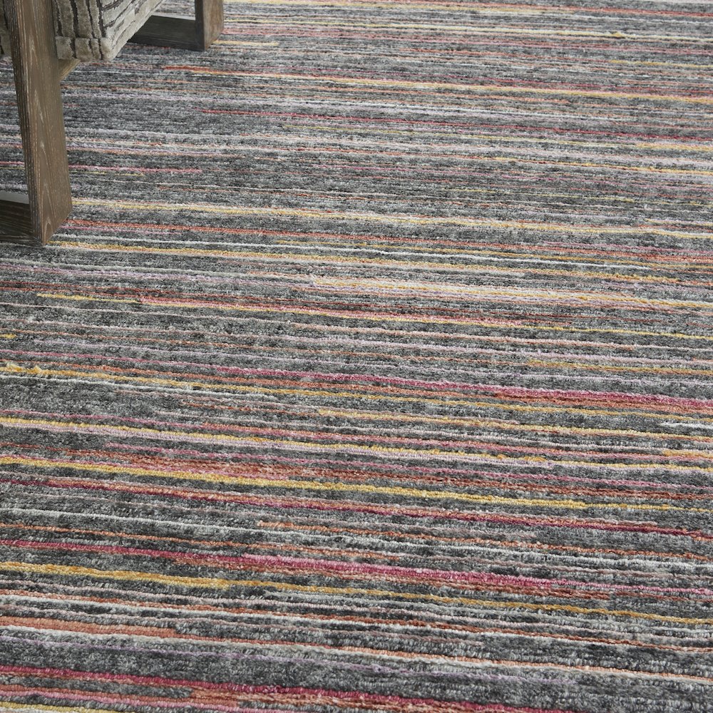 Nourison Plateau Area Rug, Grey/Flame, 7'9" x SQUARE, PAE01. Picture 8