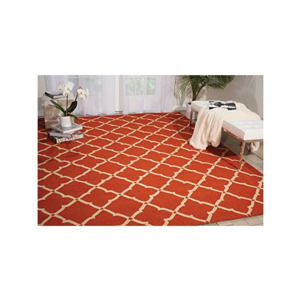 Portico Orange Indoor/Outdoor Area Rug. Picture 1