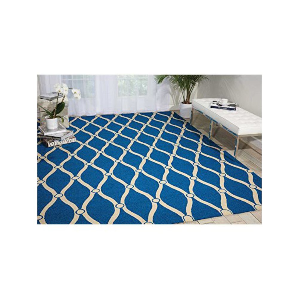 Portico Navy Indoor/Outdoor Area Rug. Picture 1