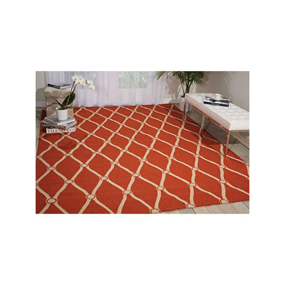 Portico Orange Indoor/Outdoor Area Rug. Picture 1