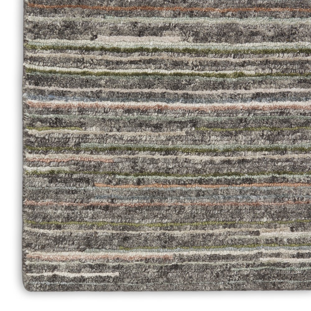 Nourison Plateau Area Rug, Grey/Green, 5'3" x 7'3", PAE01. Picture 5