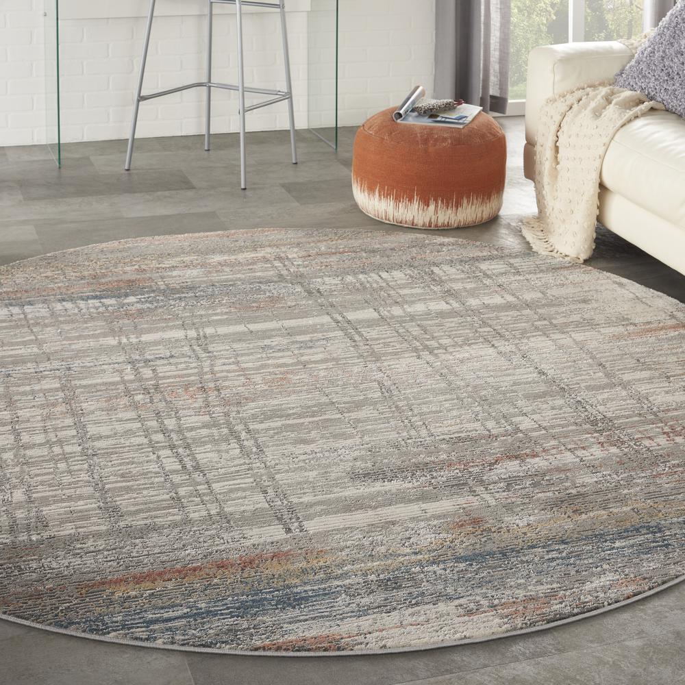 Modern Round Area Rug, 5' x Round. Picture 3