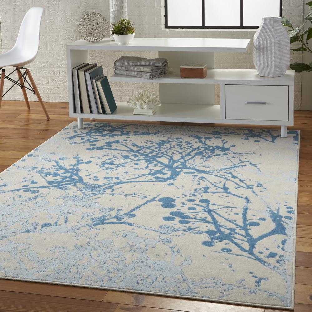 Jubilant Area Rug, Ivory/Blue, 4' x 6'. Picture 9