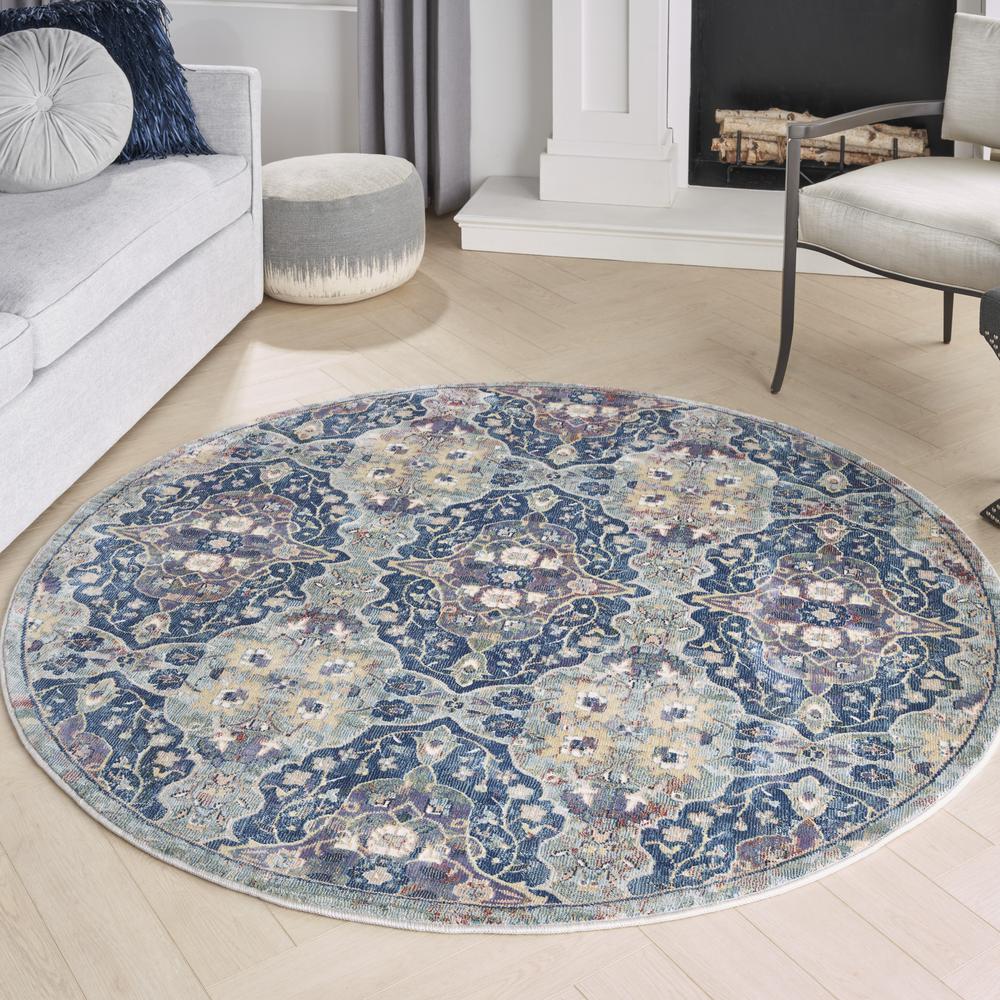 Bohemian Round Area Rug, 6' x Round. Picture 3