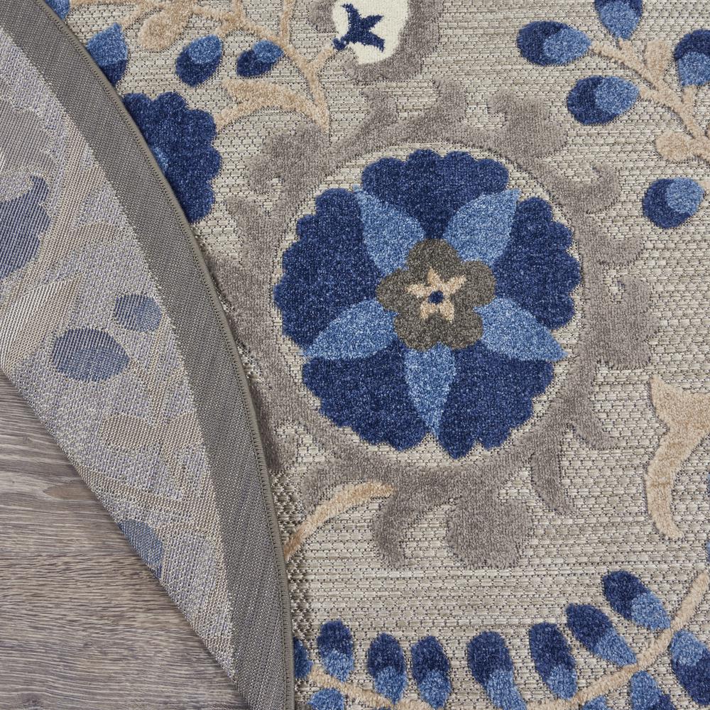 ALH17 Aloha Natural/Blue Area Rug- 5'3" x ROUND. Picture 3
