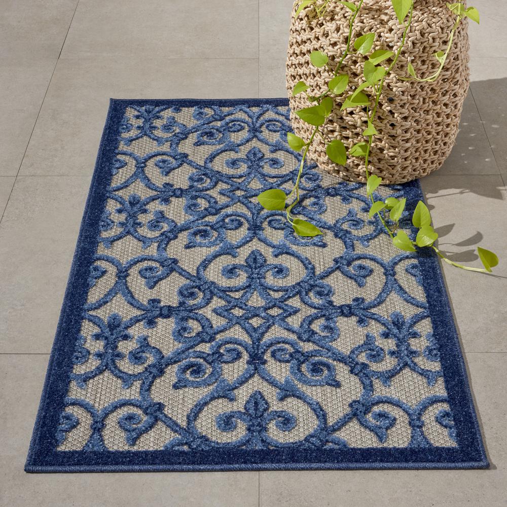 ALH21 Aloha Grey/Blue Area Rug- 2'8" x 4'. Picture 10