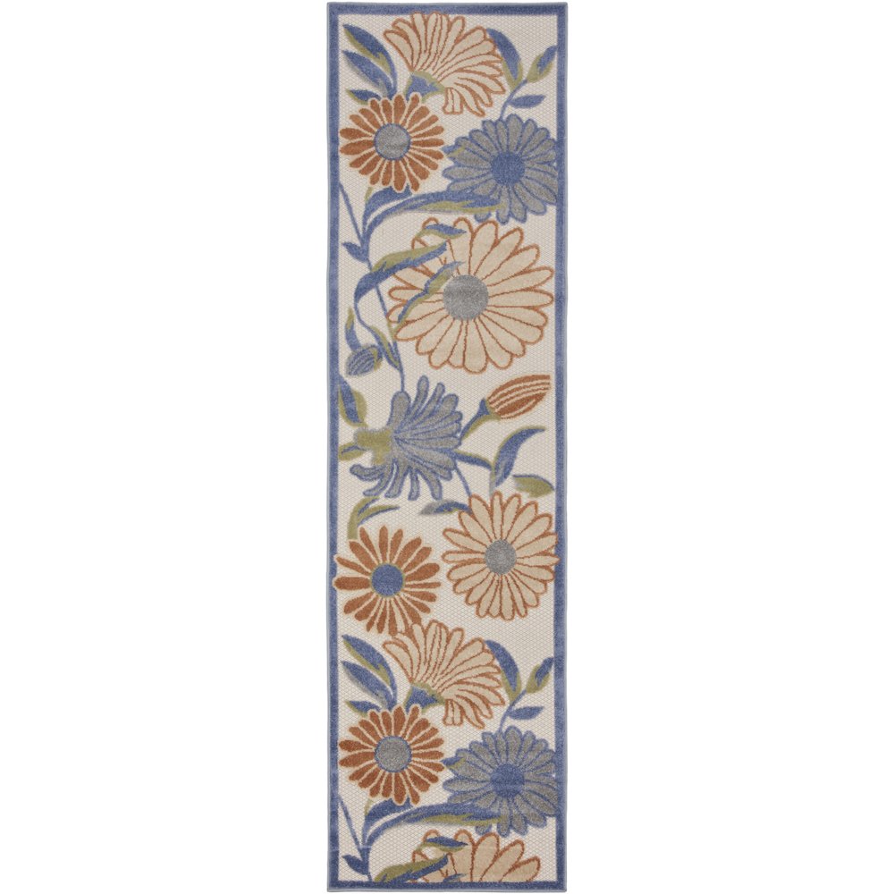 Aloha 2'3" x 8' Beige Multicolor Contemporary Rug. Picture 1