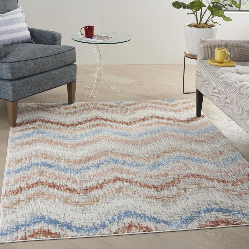 ETN04 Elation Ivory Multicolor Area Rug- 5'3" x 7'3". Picture 2