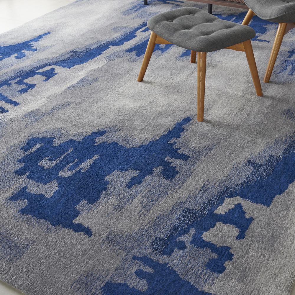 Symmetry Area Rug, Grey/Blue, 8'6" x 11'6". Picture 8
