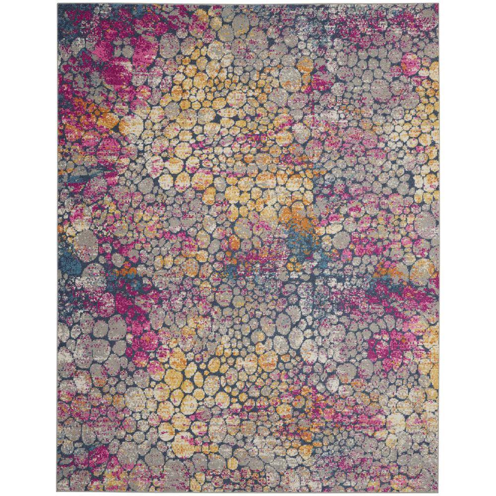 PSN34 Passion Yellow Multi Area Rug- 6'7" x 9'6". Picture 1