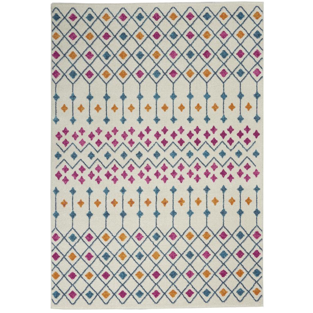 PSN45 Passion Ivory/Multi Area Rug- 5'3" x 7'3". Picture 1